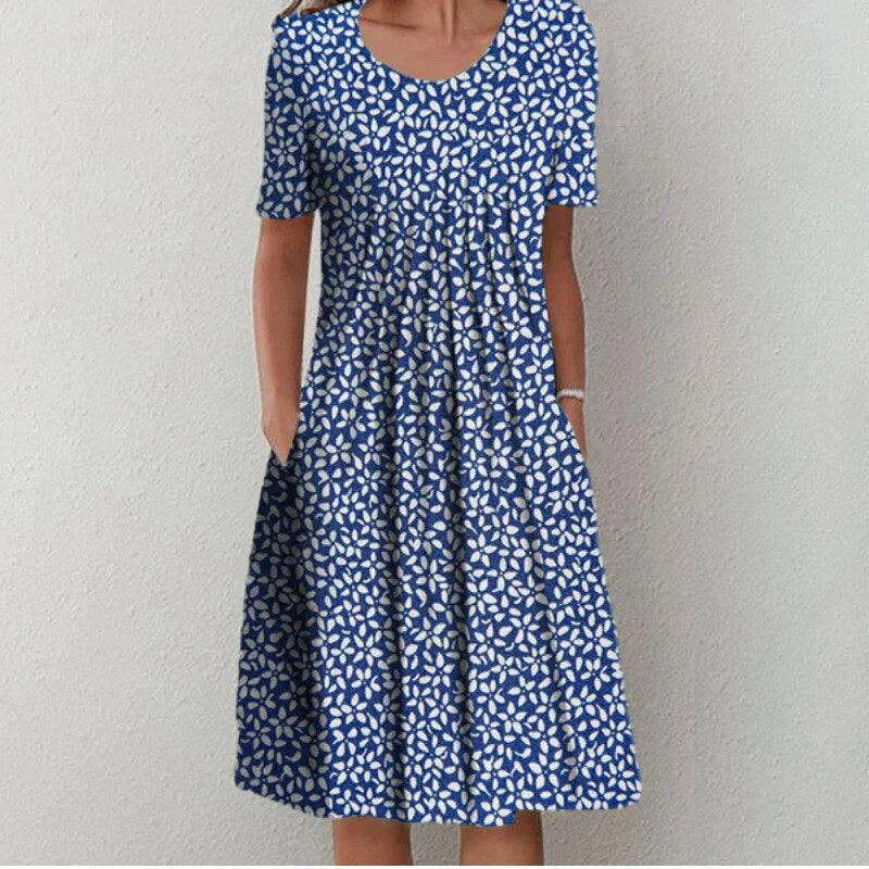 Stylish and Casual Floral Dress with Pockets