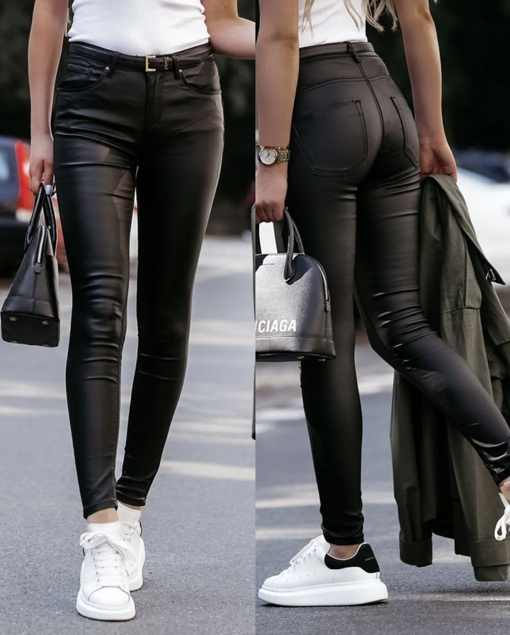 Musthave Leather Look Pants - Black