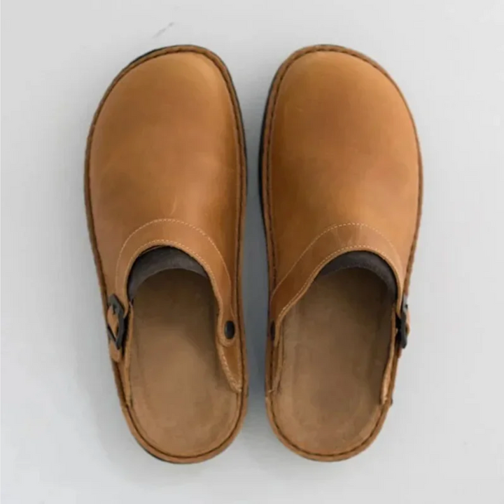 Leather Clogs with Adjustable Strap