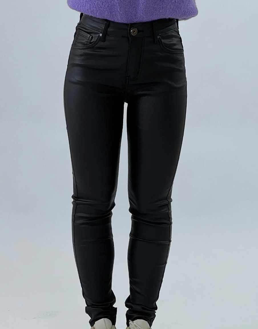 Musthave Leather Look Pants - Black